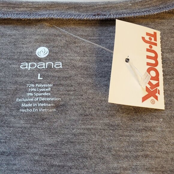 2 APANA SZ L 1 GRAY, 1 PINK Athletic Cross-over Style Stretch Long-sleeve Tops - Picture 14 of 16